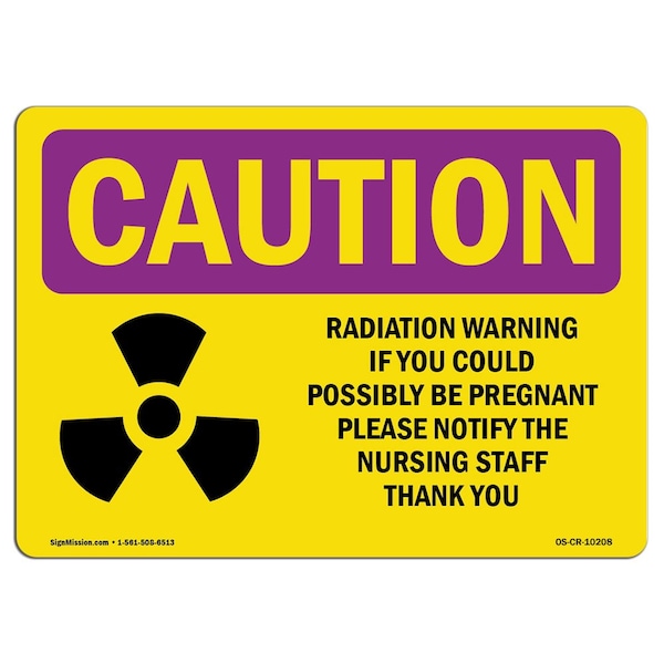 OSHA RADIATION, Radiation If You Could W/ Symbol, 24in X 18in Rigid Plastic, CR-P-1824-L-10208